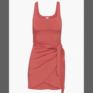 Aritzia Wilfred Mini Saturn Dress Size Medium In Warm Sienna Red